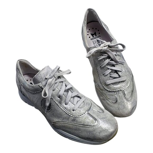 Mephisto Yael Runoff Metallic Printed Suede Sneakers - Picture 1 of 11